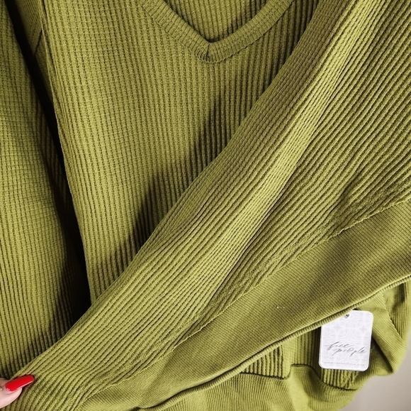 Free People NWT Santa Clara Thermal In Ferngully Green Size XSmall - Picture 2 of 14